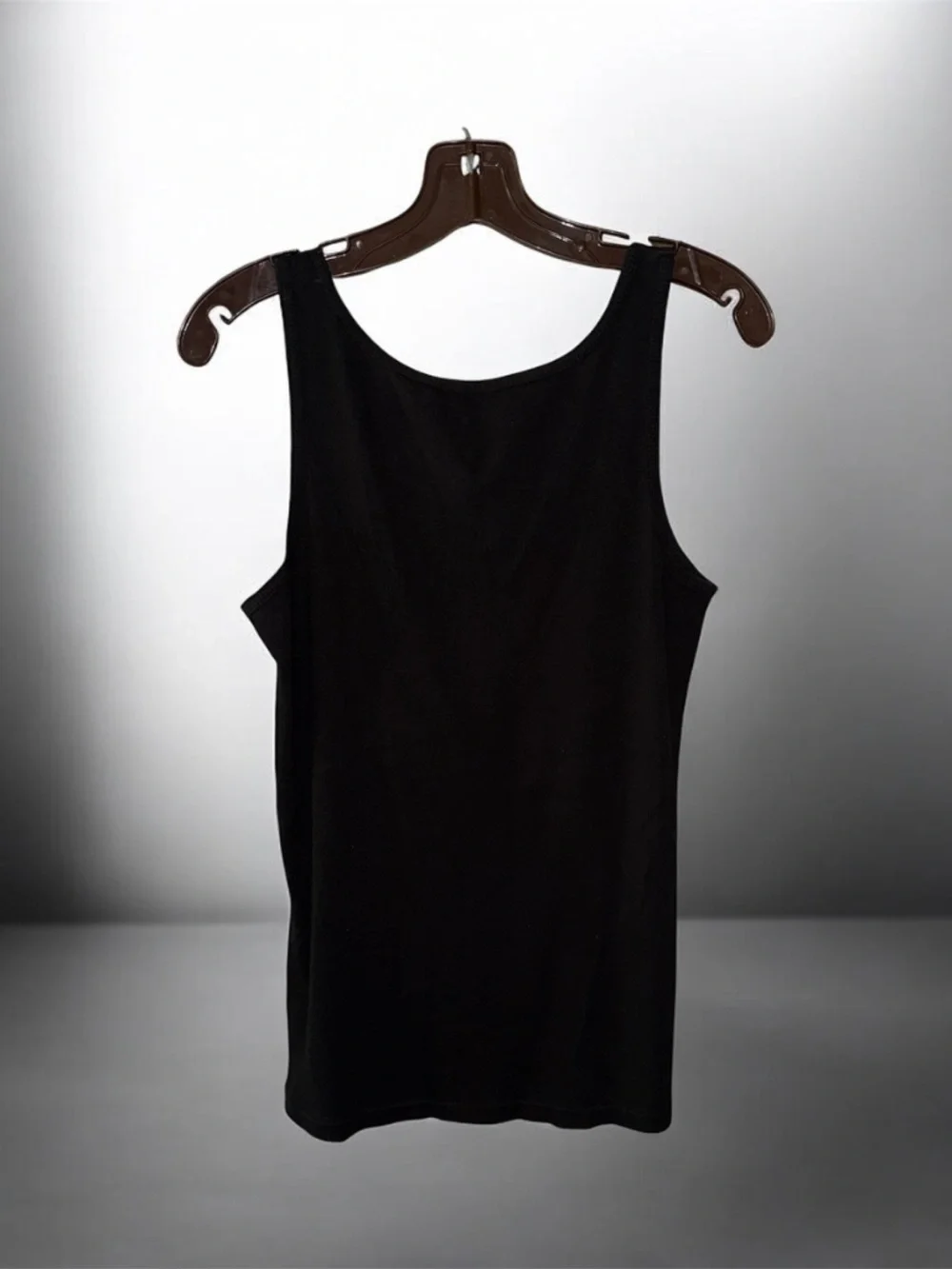 Faded Glory Black Sleeveless Ribbed Women's Tank Top XL 16/18 Organic Cotton - Picture 3 of 3